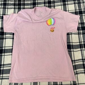 Light Pink Short Sleeve Tee with Colorful Graphic